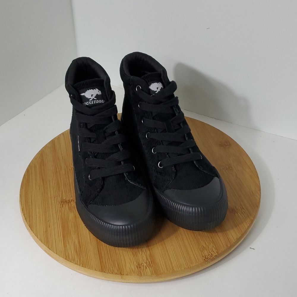 Rocket Dog Corduroy High Top Sneakers Black Size 9.5 NIB